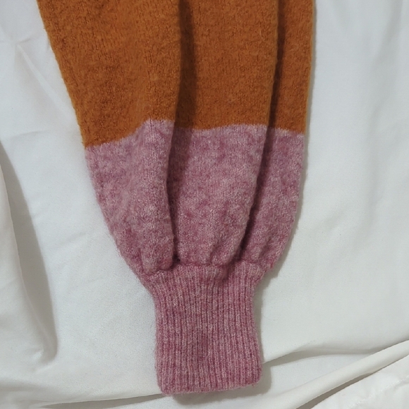 Madewell Gladwell Balloon-Sleeve Pullover Sweater, Color Heather Mulberry Sz XS - Picture 8 of 16